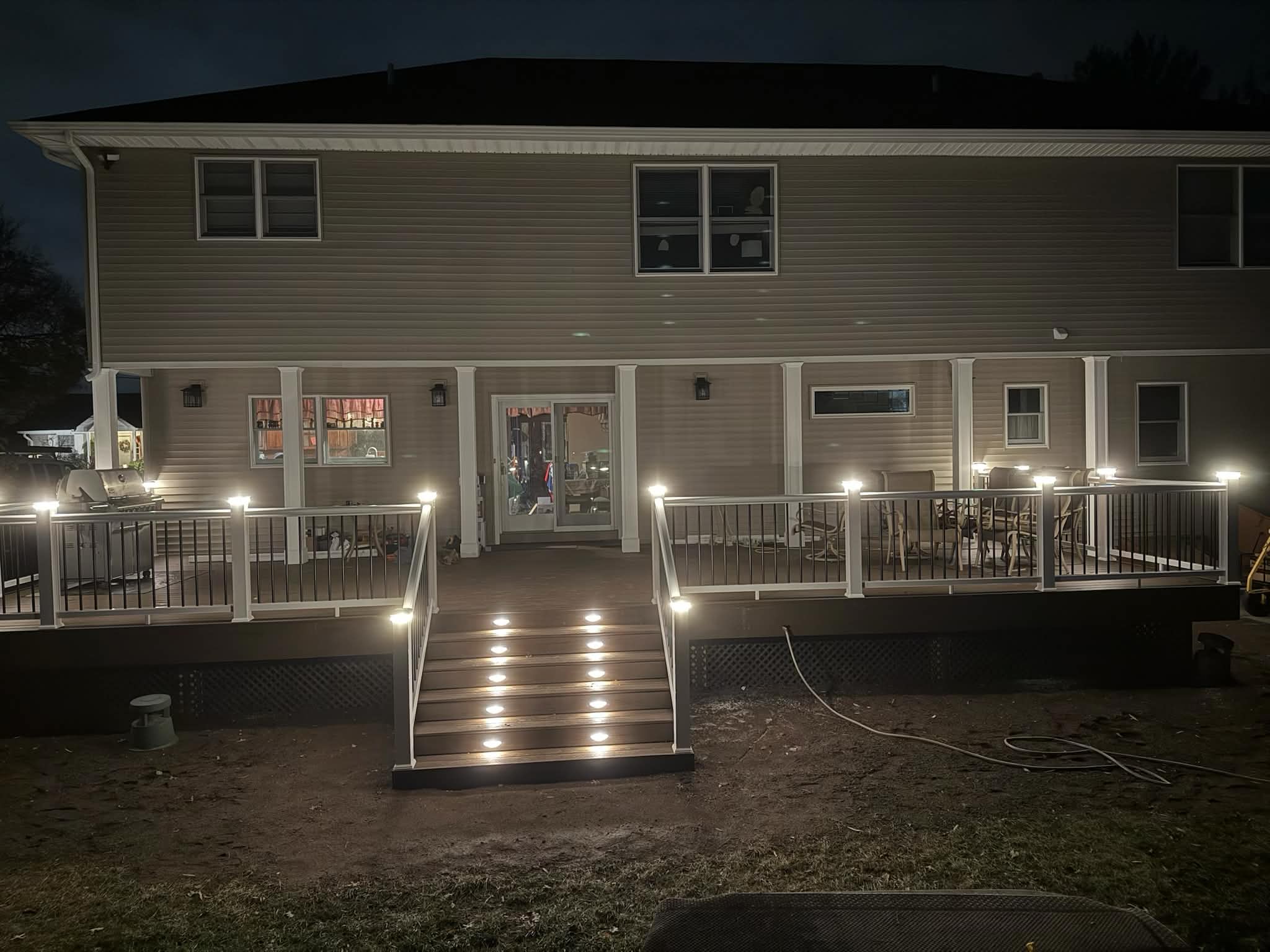Premium deck with step lighting